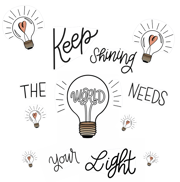 Keep Shining The World Needs Your Light Bulletin Board Set | Simply Stylish Boho Rainbow | UPRINT | Schoolgirl Style
