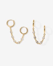 Cubic Zirconia Chain Earrings