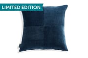 24x24 Throw Pillow Cover: Cobalt Corded Chenille