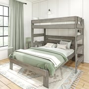 Modern Farmhouse Twin Over Queen L-Shaped Bunk Bed With Desk