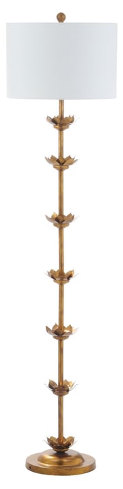 Claire Leaf Floor Lamp, Antique Gold