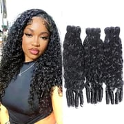 Lumiere Curly Human Hair Burmese Curly 3 Bundles with Spriral End for Women Natural Black