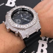 Block 12.25 Carat Moissanite VVS Iced Out G Shock GA110 Custom Watch