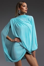 Ternan Long Sleeve Fold Splice Mini Dress