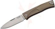 LionSteel Thrill Integral Slipjoint Folding Knife 3.15 inch M390 Satin Blade, Bronze Titanium Handle, HWAYL Pocket Clip System