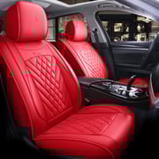 Full Set Car Seat Covers For Front and Rear Row 5 Seats Wear Resistant Leather Material Stereoscopic Design Comfortable And Wrinkle Resistant Universal Auto Car Seat Covers Fit Most Sedan SUV Truck£¨ Ford Mustang and Chevrolet Camaro are Not Suitable£©