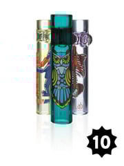GRAV 16mm Whimsical Glass Taster Pipes - 10 Pack with Roll Stop