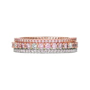 Pink and Clear Stacked Ring Set
