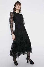 Lace Tiered Midi Dress