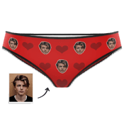 Couple Women's Custom Face Heart Panties
