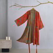 Large Ginkgo Leaf Cotton Kimono Robe