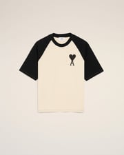 White Cotton Short Sleeves Ami De Coeur T-shirt