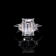 Chelsea Emerald Three Stone Engagement Ring