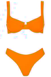 Laguna Bikini Orange Ribbed Set