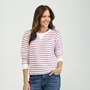 Relaxed Restyled Textured Stripe Sweatshirt