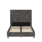 Maverick Velvet Upholstered Platform Bed with Tufted Headboard