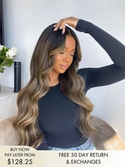 Catherine Wavy Brown Balayage Bangs