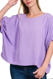 25% OFF! Zenana Above And Beyond Lavender Oversized Boxy Rayon Top