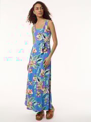 Maxi Tank Dress, Printed Moss Crepe