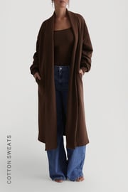 Oversized Sweat Cardigan - Cocoa