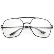 Retro Oversize Square Metal Clear Lens Aviator Glasses A937