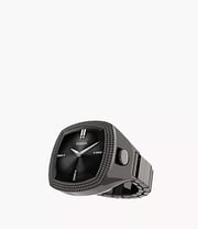 Nick Jonas x Fossil Machine Luxe Grey Vignette Two-Hand Gunmetal Stainless Steel Watch Ring