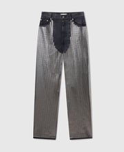 Mirror-Embellished Denim Chap Jeans