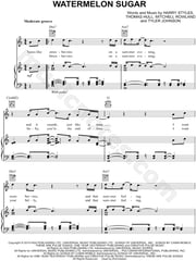 Harry Styles "Watermelon Sugar" Sheet Music in C Major (transposable) - Download & Print