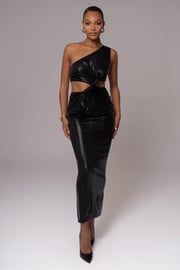 Black Joce One Shoulder Maxi Dress