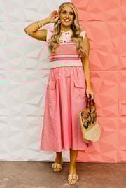 The Gabriela Mixed Media Midi Dress