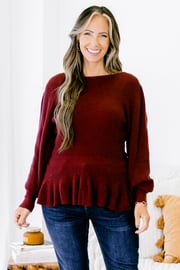 Final Notice Sweater, Burgundy