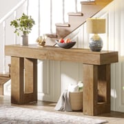 63-Inch Console Table, Farmhouse Wooden Sofa Table Entryway Table