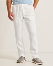 Beach Coast Stretch-Linen E-Waist Pants