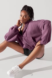 Zip Cloud Hoodie - Deep Plum