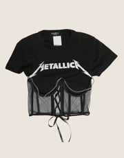distressed metallica reworked waist corset