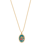 Gold Roses Vintage Framed Necklace