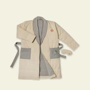 Housecoat and Sleep Mask in Cream
