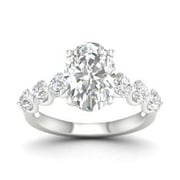 3 1/2ctw Oval Lab Grown Diamond 14k White Gold Engagement Ring