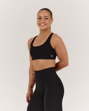 SCULPT CROSS BACK BRA - BLACK
