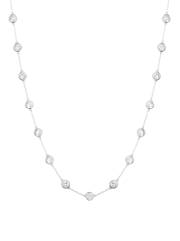 CLEMENCE, 7.50 CARAT 15 STONE STRAND NECKLACE, SILVER