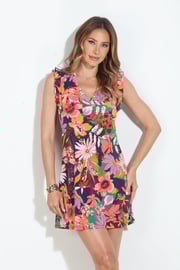 Winslowe Ruffle Stretch V-Neck Dress-FINAL SALE