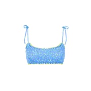 Shirred Crop Tie Bikini Top - Lemon Bloom