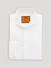Poplin | Hidden Placket | Cutaway Collar | French Cuff | White
