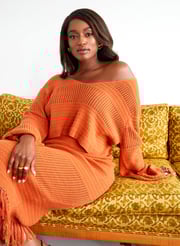 Jina Crochet Bell Sleeve Blouse - Cinnamon