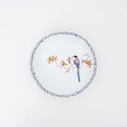 KUTANI WARE HANDMADE YOSHIDAYA SAKURA AND BIRD PLATE