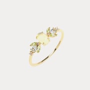 Opal Olivine Silver Ring