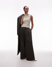 ASOS DESIGN oversized balloon barrel leg trousers in olive