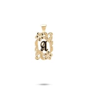 Special Order Hawaiian Heirloom Plumeria Initial Pendant in Gold - 17mm
