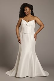 Mikado Basque Waist Mermaid Wedding Dress
