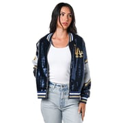 Women's Los Angeles Dodgers The Wild Collective Royal Sequin Bomber Full-Zip Jacket